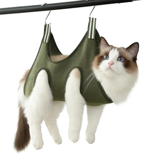 Girihe 1 PCS Cat Grooming Bag, Pet Grooming Hammock Cat Groming Bag Large Dog Groming Hammock, Cats Groomiing Hammockk for Dog & Cats Trim Nails and Groom