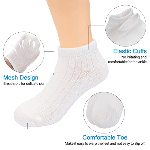 Looching 5 Pack Baby Girls Boys Mesh Thin Socks Cotton Low Cut Kids Toddler No Show Ankle Socks 1-12T Soft White/Multicolor2