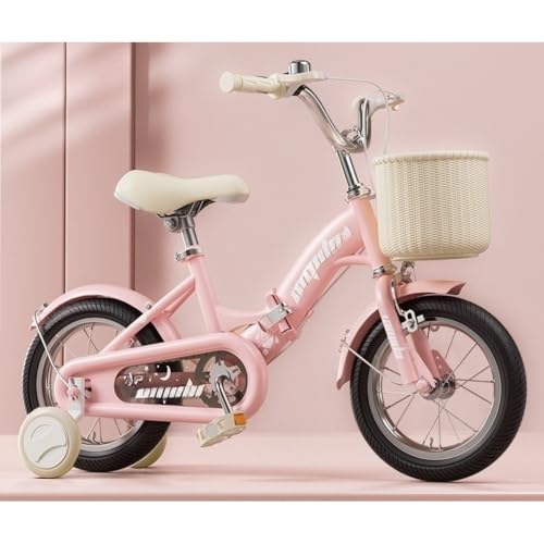 HeartTrendの子供用自転車は、スタイリッシュでキュート。ギフトにも最適です。デュアルブレーキ、滑り止め加工、耐摩耗性、高さ調節機能、取り外し可能な補助輪付き。入学祝い、誕生日、お祝いなど、様々なシーンにぴったりです。 (ピンク,後部座席なし16イン