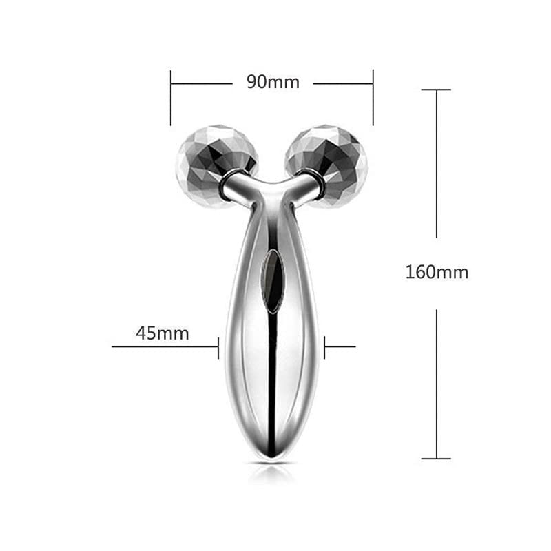 Nikrim™ 3D Mini Manual Massager 360 Rotate Roller Face Body Massager for Skin Lifting Face Lifting Wrinkle Remover Facial Massage Relaxation and Skin Tightening Tool for Unisex, Silver 1