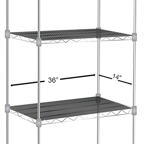 Shelf Liners for Wire Shelf Liner Set of 4 - Graphite (14-Inch-by-36-Inch)