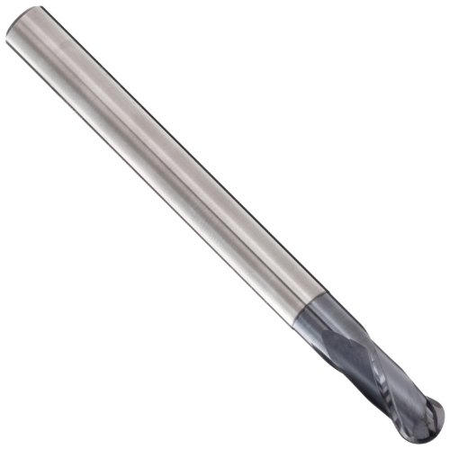 YG-1 EM899 Carbide Ball Nose End Mill, Metric, TIALN Multilayer Finish, 30 Deg Helix, 2 Flutes, 160mm Overall Length, 20mm Cutting Diameter, 20mm Shank Diameter
