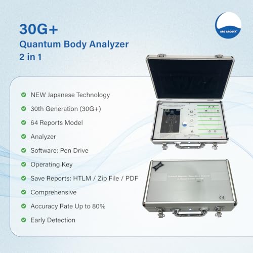 Image of ARG Arogya Quantum (2 In 1) Body Analyzer Machine For Full Body Checkup Japanese Technology Scanning with Rod or Palm Generate 45 Reports (Children, Men, Women) Work In Windows 10