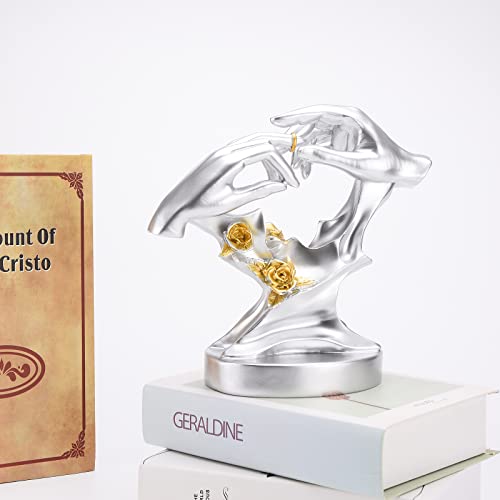 Estatua de manos amantes de resina decorativa miniatura 7