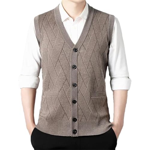 SaoBiiu Men's Thickened Casual Sweater Vest Autumn Winter Warm Sleeveless Cardigan Sweater