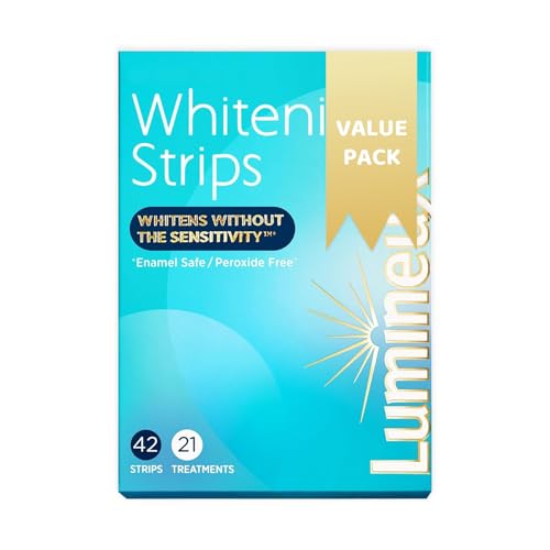 Luminex Teeth Whitening Strips - 21 Treatments, 42 White Strips - Lemieux Peroxide-Free Kit Natural Formula - Enamel-Safe Lumino Teeth Whitener - Sensitivity-Free Luminox Technology (Pack of 1)