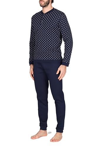 Julipet Hombre JAL773 ALBENGA Pijama Serafino de cálido Interlock de puro algodón, 268 soportes, 52