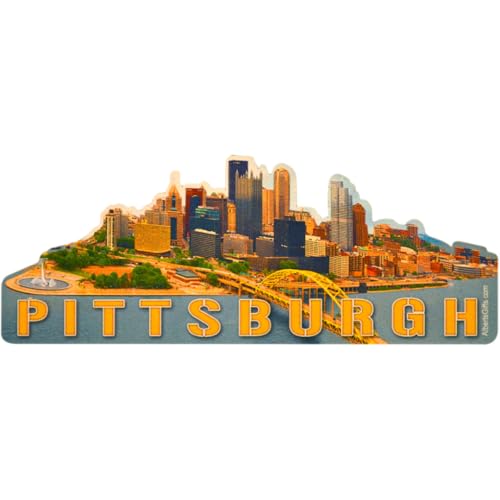 Imán Decorativo de Vinilo Skyline Pittsburgh 6.25" miniatura 1