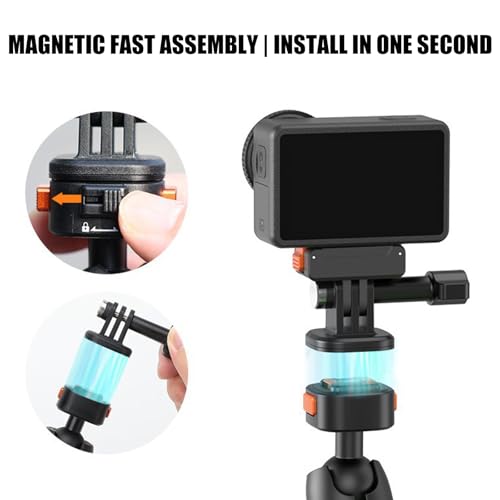 Abrazadera de cámara con cabeza ajustable de aluminio resistente para manillar de bicicleta estable 4
