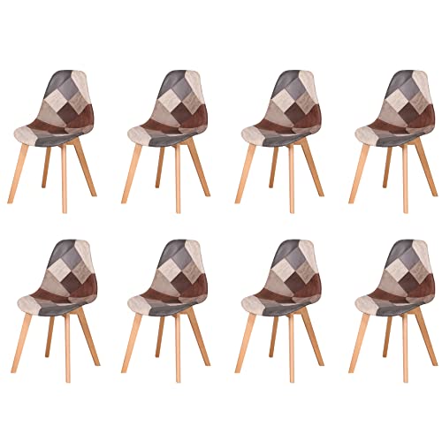 Grand Ca Home Pack 8 Sillas De Comedor De Estilo Europeo Y Americano, Modernas Sillas De Comedor De Madera Para Sala De Estar De Oficina Marrón Grand Ca Home Pack 8 Sillas De Comedor De Estilo Europeo Y Americano, Modernas Sillas De Comedor De Madera Para Sala De Estar De Oficina Marrón