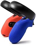 Evolution Controller Skins for Oculus Quest/Rift-S by Asterion - Premium Gel Shell Silicone Grip Protection Covers with Ultra Secure Lock for Touch v2 (Set of 2) (Rhythm Mix, 1 Blue + 1 Red)