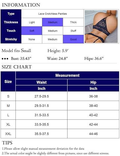 Image of Avidlove Sexy Panties for Women Lace Cheeky Underwear Low Rise T Back Hipster Thong 1-3 Pack