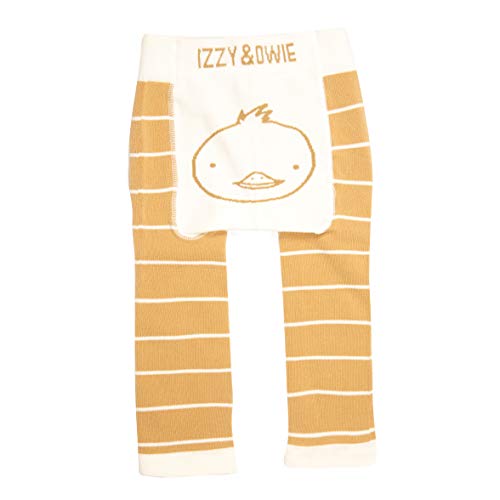 Pavilion Gift Company Duck-Yellow 6-12 Month Soft & Stretchy Baby Striped Leggings, 6-12 Months