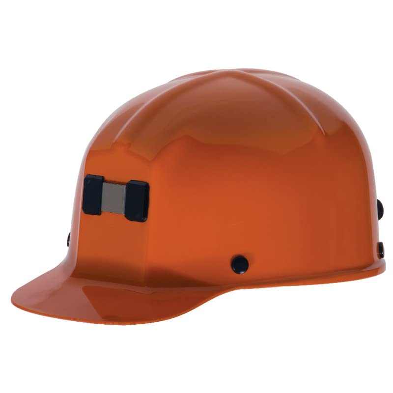 MSA 91589 Comfo-Cap - Casco de seguridad con suspensión de pasador Staz-On, carcasa de policarbonato, soporte de lámpara y soporte de cable sin