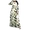 Floerns Women's Long Sleeve Dress Tie Dye Ruched Bell Sleeve Flowy Maxi Dress,Green,Large