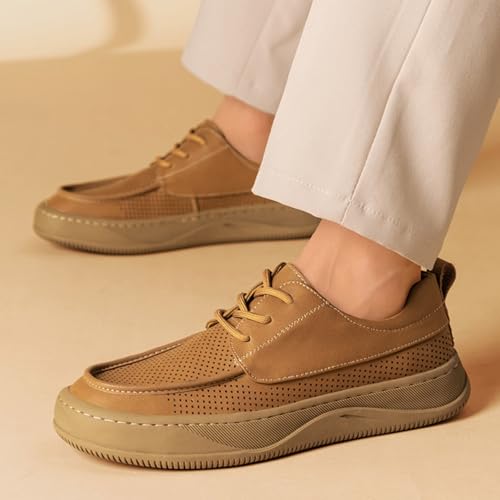 Men's Handmade Leather Loafers & Boat Shoes: Lightweight, Comfort - Packed. Soft Soles, Wide Width Available for Casual Walks.4