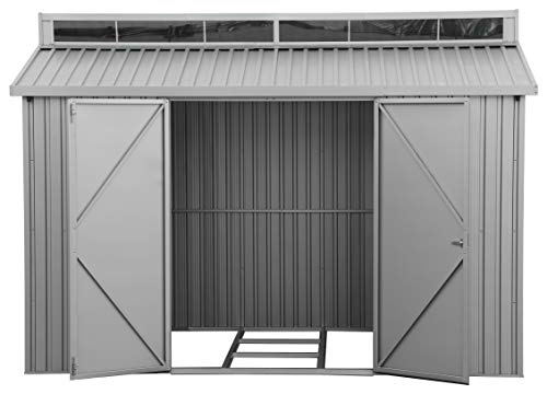 Duramax Aluminium 10 x 6 (5.90 m2) Garden Shed, All-Weather Durable & Waterproof Outdoor Storage Shed, Includes Skylight, Foundation, Window on Side & Lockable Double Doors
