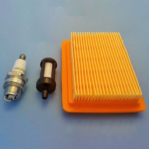 Zilimontt Kit de filtro de aire y filtro de combustible compatible con motores de corte de hilo FS120, F 00, F 50, FS300, FS400 y FS450, repuesto para motores de corte de cuerdas 4128 358 0800 y 4134