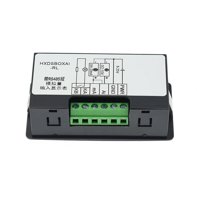 2Pcs Digital Display Meter 0-10V 0-20MA 2-10V 4-20MA Analog Input Display Meter Digital Header (Witn 485)