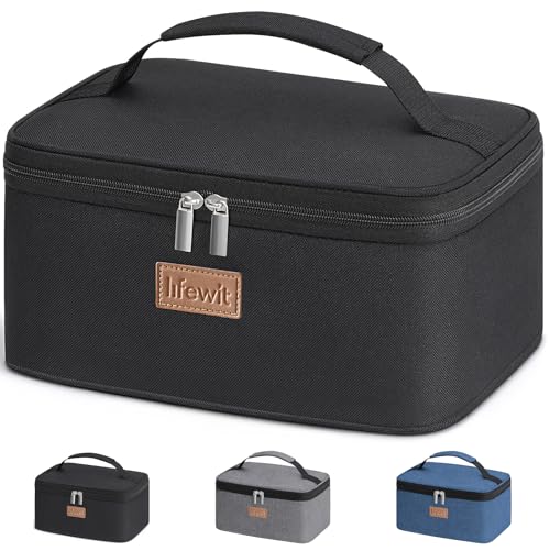 Lifewit Kühltasche Klein Isolierte für Männer Frauen, Faltbar Lunchbox Lunchtasche Isoliertasche Tragbare Kühlbox für Herren Damen für Picknicks Arbeit, Schwarz 6L 1