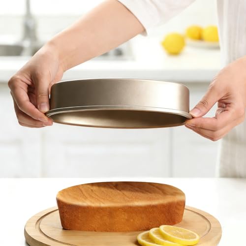 Image of Tissting Oval Bread Pan 9.1x4.7x2.0in /23x12x5cm, Carbon Steel Nonstick | Loaf Baking Mold | Homemade Cake & Cheese Bread | Kitchen Bakeware(Gold)