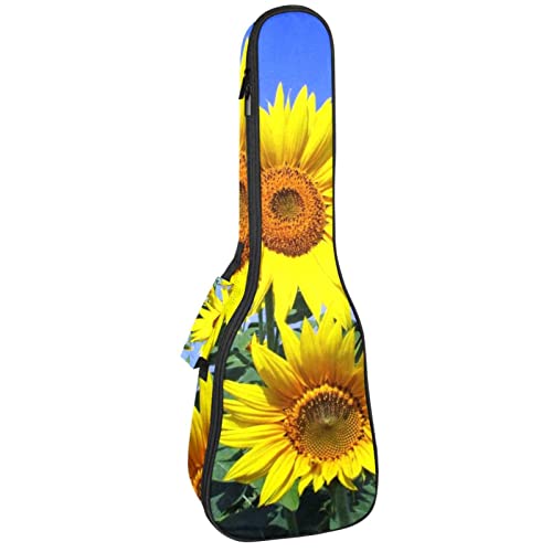 Sac de rangement pour ukulélé soprano et concert avec rembourrage 10mm motif tournesol