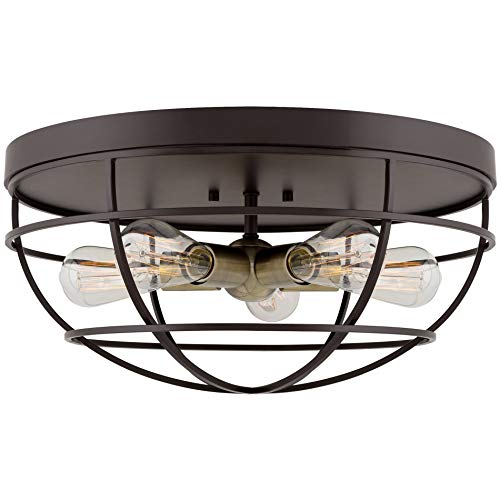 Flash Deals - 50% OFF Kira Home Gage 18 Industrial Farmhouse 5-Light Cage Flush Mount Ceiling Light, Antique Brass Sockets, Oil Rubbed Bronze Finish for Kitchen, Dining Room, Living Room or Bedroom Black Friday - 50% OFF Kira Home Gage 18 Industrial Farmhouse 5-Light Cage Flush Mount Ceiling Light, Antique Brass Sockets, Oil Rubbed Bronze Finish for Kitchen, Dining Room, Living Room or Bedroom