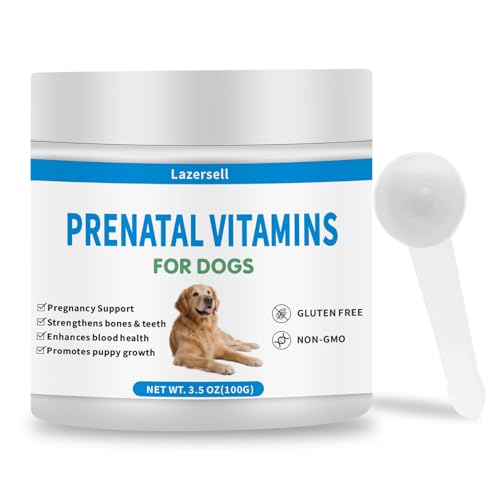 Prenatal Vitamins for Dogs - Aids Healthy Gestation Puppy Development & Milk Production - Packed with Folic Acid Calcium Iron & Key Vitamins - Ideal for Pregnant and Nursing Canines