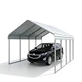 RITERYIFER Heavy Duty 10x20 FT Carport - Galvanized Steel Metal Carport for 2 Cars, Lean-to Canopy Kit, Multi-Use Outdoor Protection Tent for Vehicle, Boat, Tractor & Storage Shelter