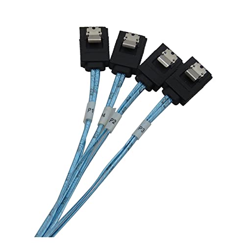 Cable Interno HD Mini SAS 12G SFF-8643 a 4 SATA 0.25m miniatura 4