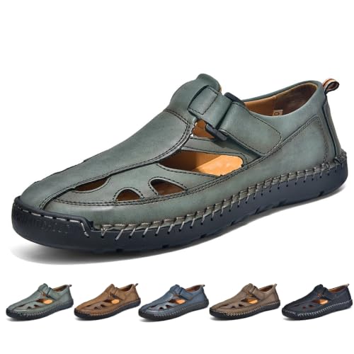 Zapatos para caminar de hombre con punta cerrada, sandalias cómodas de verano