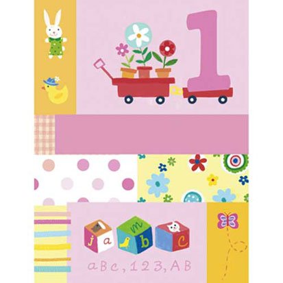 Baby Girl's First Birthday Thank You Notes, 8ct