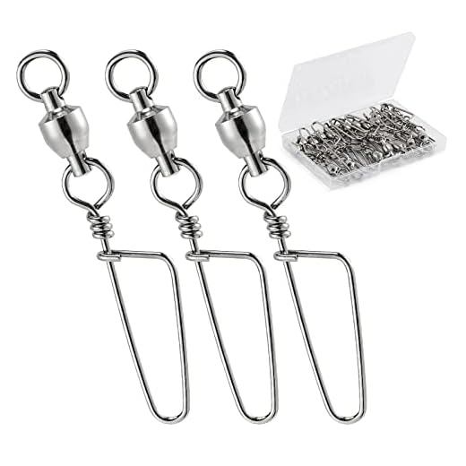 Dr.Fish 20 Pack Fishing Snap Swivels, Ball Bearing Swivels with Coastlock Snaps Size 6+6 178lb, Stainless Steel Saltwater Swivels Fishing Tackles Decoy Trotline Clips Inshore Tuna Striper Halibut