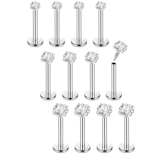 Chriscoco 16G 12Pcs Piercing Oreja Acero quirurgico Piercing Nariz Labio Piercing Helix Piercing Tragus con Hilo Interno Piercing 8mm para Mujeres Hombres | Ya disponible en tu tienda friki favorita! En mundofriki.es!