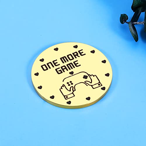 Funny Destiny Flip Coin Valentines Day Gift for Game Lover Double Sided Decision Maker Coin for Gamers Teen Boys Girls Son Daughter Brother Birthday Christmas Gifts One More Game Novelty Coins - Thumbnail 3