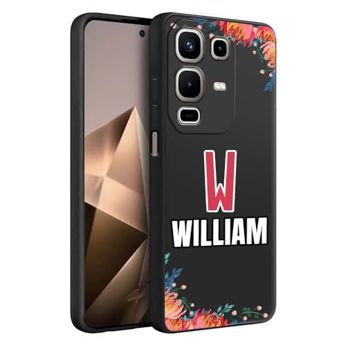 Image of Fashionury Back Cover Case for Infinix Note 50s 5G | Matte Soft Silicon Flexible | Camera Bump Protection | Customized Name with Your Phone Back Cover Black (Pattern 4)