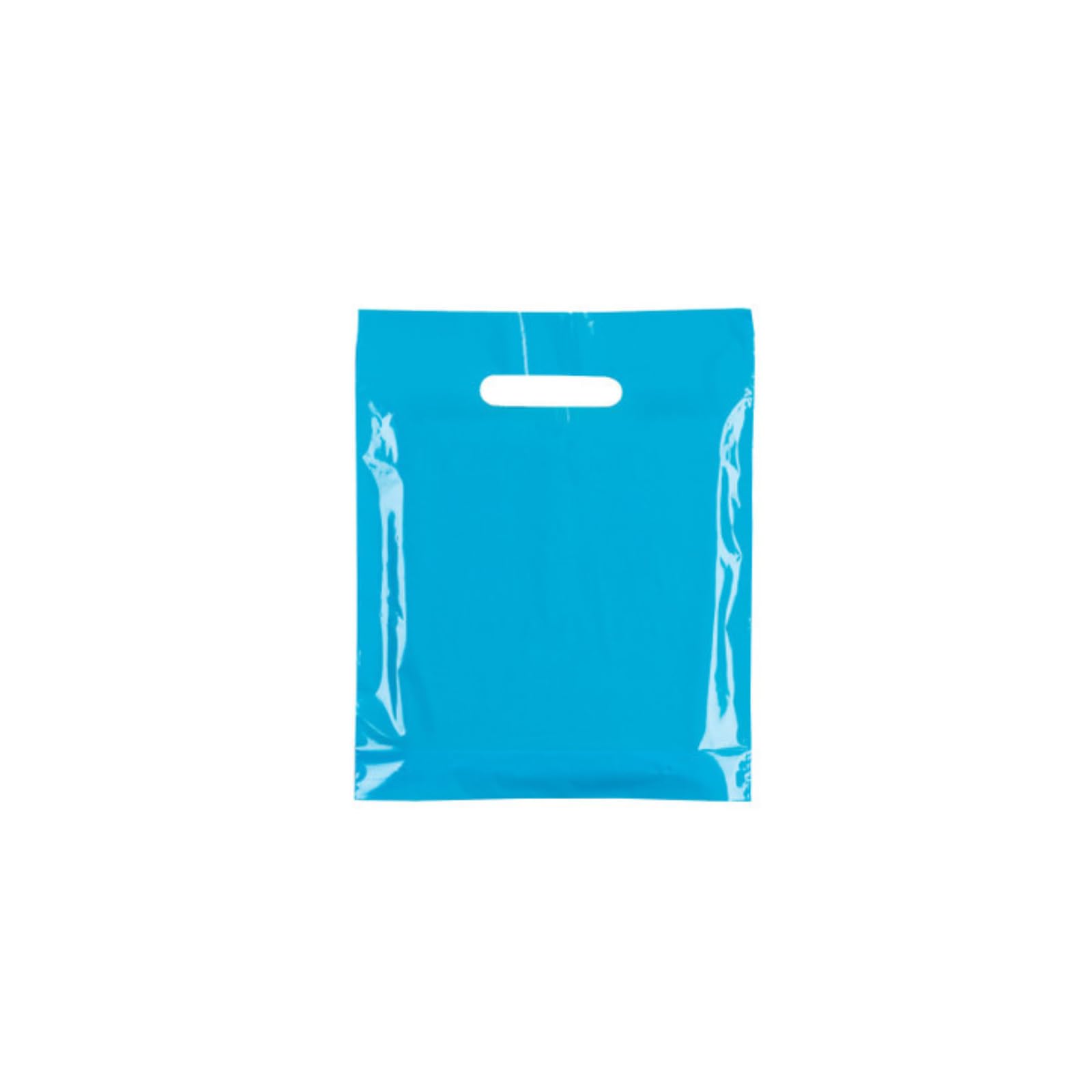 100X Plastic Plain Sky Blue Carrier Bag 10"x12"(Small) - Modern Printed Strong Gift Shopping Bags