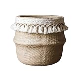 YIXANNX Platzsparender Rattankorb, wiederverwendbar und einfach zu installierende Aufbewahrungslösung für Zuhause oder Garten, Holzkorb zum Aufhängen von Rattan, Typ 6