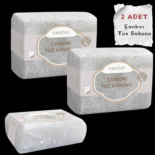 Çankırı Tuz Sabunu 300-350 g x 2 Adet Zengin Mineralli Doğal Saf Çankırı Kaya Tuzu Sabunu