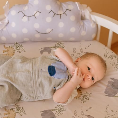 Image of Gllquen Baby Bassinet Sheets 2-Pack for Baby Girl Boy Green Elephant