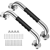 2 Pack 12 Inch Shower Grab Bar w/Anti Slip Rubber Grip, ZUEXT SUS304 Stainless Steel Bath Grab Bar,...