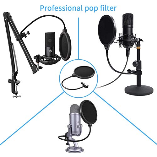 KKcare Filtro pop de microfone giratório com substituição de pára-brisas de proteção de proteção de