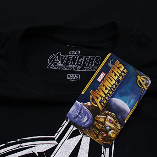 Marvel Camiseta para Hombre con el Logotipo de The Avengers Infinity, Negra (Negra y Negra), Talla L UK