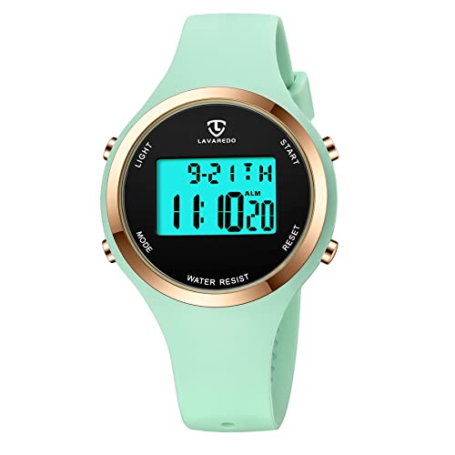 NN Ben Nevis Relojes para mujer, reloj digital para mujer, para deportes al aire libre, con alarma, cronómetro, cronógrafo, luz de fondo, regalos para adolescentes y mujeres, 09-verde claro