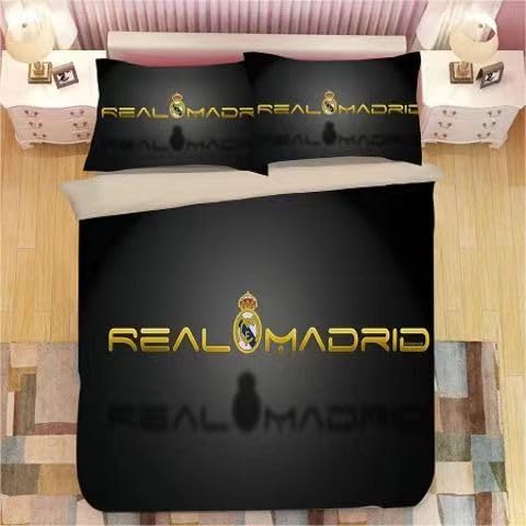 Shaari Real Madrid Fundas Nórdicas Cama 90 de 3 Piezas - Fundas Poliéster Nórdico 150x200cm con 2 Fundas de Almohada 50x75cm
