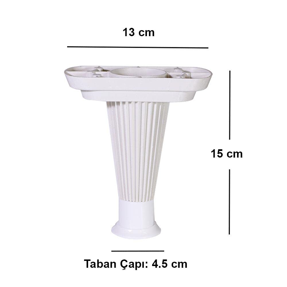 Badem10 Nitra Mobilya Kanepe Koltuk Ünite Ayağı 15 cm Beyaz Baza Ayak (4 ADET)