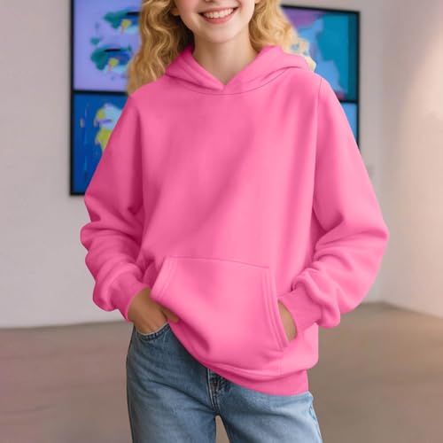 Cute Hoodies for Girls 2025 Trendy Casual Hooded Sweatshirts Oversized Long Sleeve Pullover Solid Fall Clothes2
