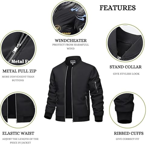 Image of MIA FASHION Winter Jacket For Men Puffer Jacket, Lightweight Transition Jacket Nylon Quilted standard length Puffer Jacket Full Sleeve Monsoon Jackets For Men