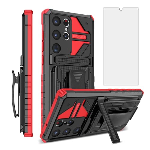 Coque Galaxy S25 Ultra 5G hybride robuste rigide avec clip ceinture et support intégré