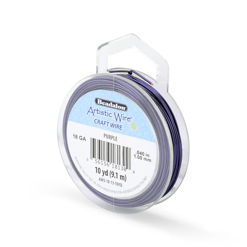 Image of Artistic Wire, 18 Gauge Tarnish Resistant Colored Copper Craft Wire, Purple, 10 yd
